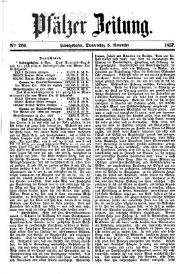 Pfälzer Zeitung Donnerstag 5. November 1857