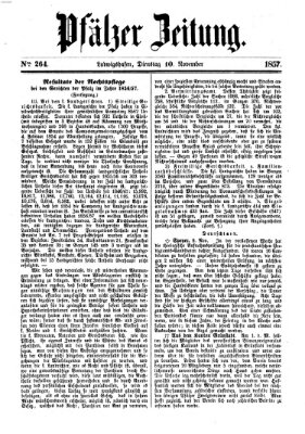 Pfälzer Zeitung Dienstag 10. November 1857