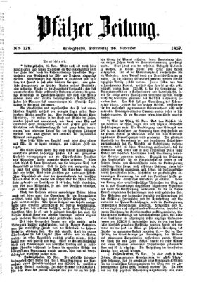 Pfälzer Zeitung Donnerstag 26. November 1857