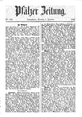 Pfälzer Zeitung Dienstag 1. Dezember 1857