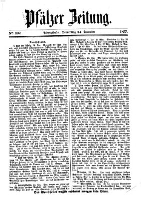 Pfälzer Zeitung Donnerstag 24. Dezember 1857