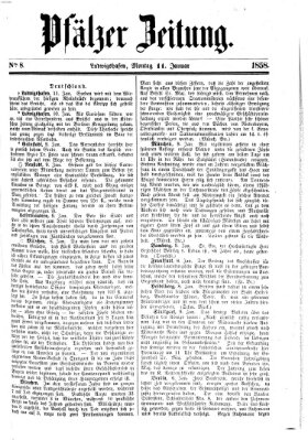 Pfälzer Zeitung Montag 11. Januar 1858