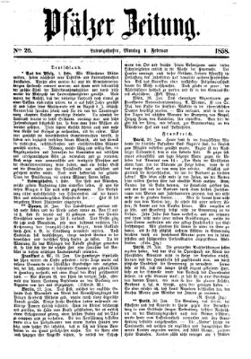 Pfälzer Zeitung Montag 1. Februar 1858