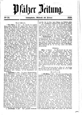 Pfälzer Zeitung Mittwoch 10. Februar 1858