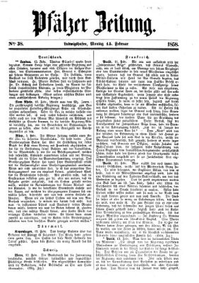 Pfälzer Zeitung Montag 15. Februar 1858