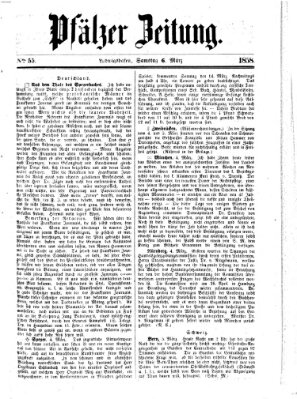 Pfälzer Zeitung Samstag 6. März 1858