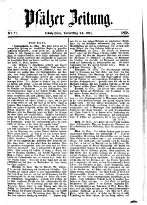 Pfälzer Zeitung Donnerstag 25. März 1858