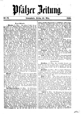 Pfälzer Zeitung Freitag 26. März 1858