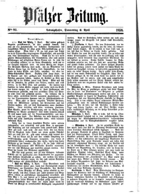 Pfälzer Zeitung Donnerstag 8. April 1858