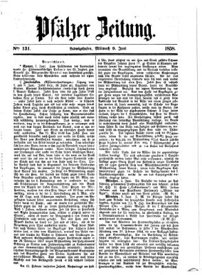 Pfälzer Zeitung Mittwoch 9. Juni 1858