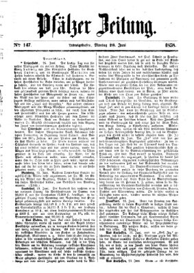 Pfälzer Zeitung Montag 28. Juni 1858