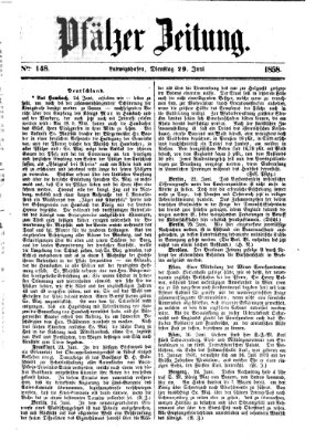 Pfälzer Zeitung Dienstag 29. Juni 1858