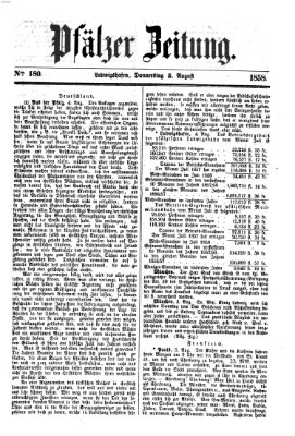 Pfälzer Zeitung Donnerstag 5. August 1858