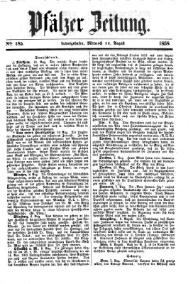 Pfälzer Zeitung Mittwoch 11. August 1858