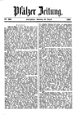 Pfälzer Zeitung Samstag 28. August 1858