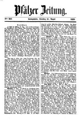 Pfälzer Zeitung Dienstag 31. August 1858