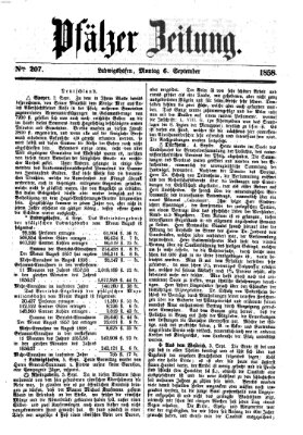 Pfälzer Zeitung Montag 6. September 1858