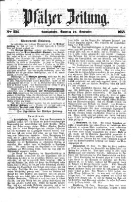 Pfälzer Zeitung Samstag 25. September 1858