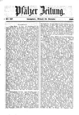 Pfälzer Zeitung Mittwoch 29. September 1858