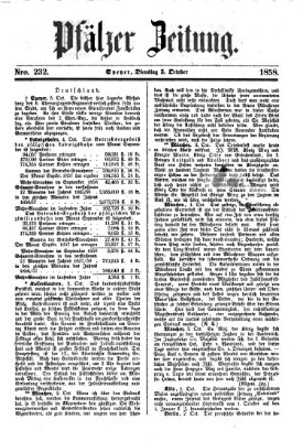 Pfälzer Zeitung Dienstag 5. Oktober 1858