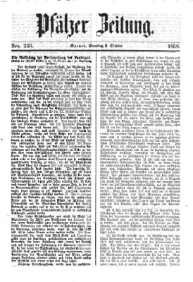 Pfälzer Zeitung Samstag 9. Oktober 1858