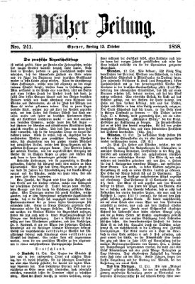 Pfälzer Zeitung Freitag 15. Oktober 1858