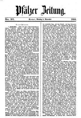 Pfälzer Zeitung Montag 8. November 1858