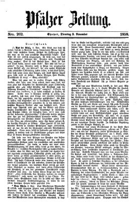 Pfälzer Zeitung Dienstag 9. November 1858