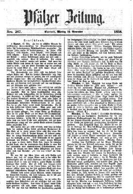 Pfälzer Zeitung Montag 15. November 1858