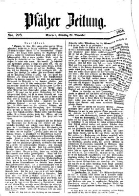 Pfälzer Zeitung Samstag 27. November 1858