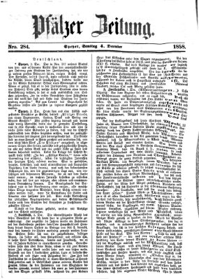 Pfälzer Zeitung Samstag 4. Dezember 1858