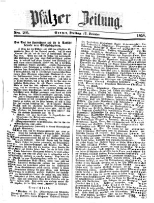 Pfälzer Zeitung Freitag 17. Dezember 1858