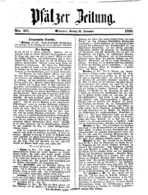 Pfälzer Zeitung Freitag 24. Dezember 1858