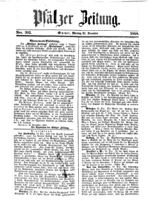 Pfälzer Zeitung Montag 27. Dezember 1858