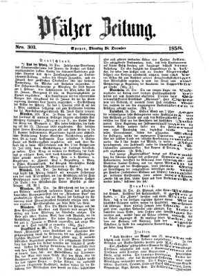 Pfälzer Zeitung Dienstag 28. Dezember 1858