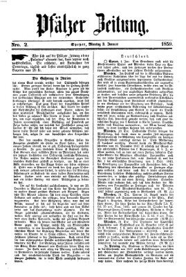 Pfälzer Zeitung Montag 3. Januar 1859