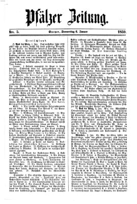 Pfälzer Zeitung Donnerstag 6. Januar 1859