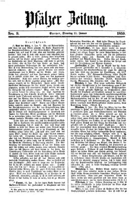 Pfälzer Zeitung Dienstag 11. Januar 1859