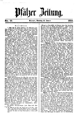 Pfälzer Zeitung Samstag 15. Januar 1859