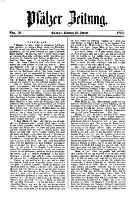 Pfälzer Zeitung Dienstag 25. Januar 1859