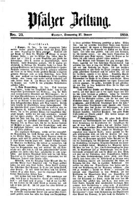 Pfälzer Zeitung Donnerstag 27. Januar 1859