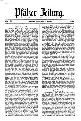 Pfälzer Zeitung Donnerstag 3. Februar 1859