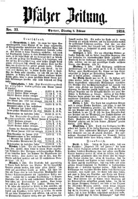 Pfälzer Zeitung Dienstag 8. Februar 1859