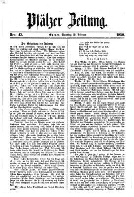 Pfälzer Zeitung Samstag 19. Februar 1859