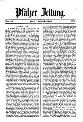 Pfälzer Zeitung Freitag 25. Februar 1859