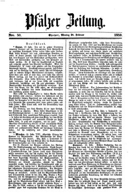 Pfälzer Zeitung Montag 28. Februar 1859