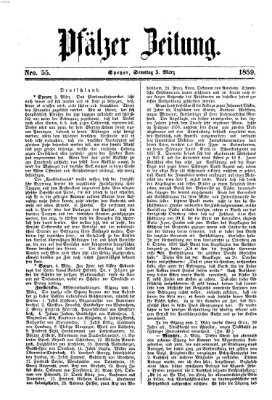 Pfälzer Zeitung Samstag 5. März 1859