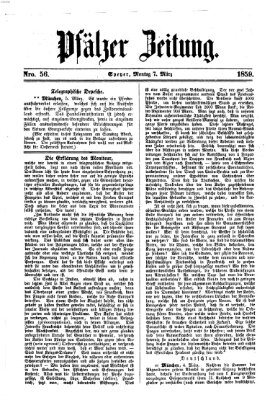 Pfälzer Zeitung Montag 7. März 1859