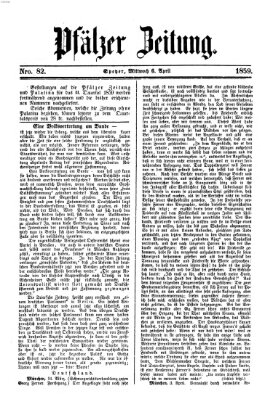 Pfälzer Zeitung Mittwoch 6. April 1859