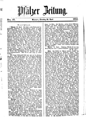 Pfälzer Zeitung Dienstag 26. April 1859